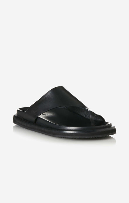 THE PARKS SLIDE - BLACK LEATHER