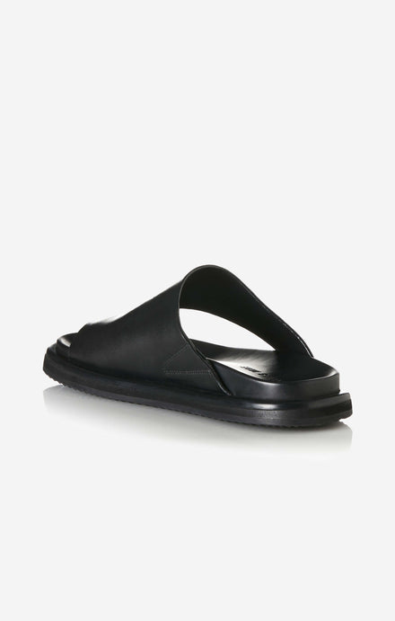 THE PARKS SLIDE - BLACK LEATHER