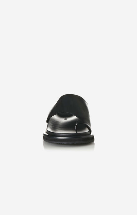 THE PARKS SLIDE - BLACK LEATHER