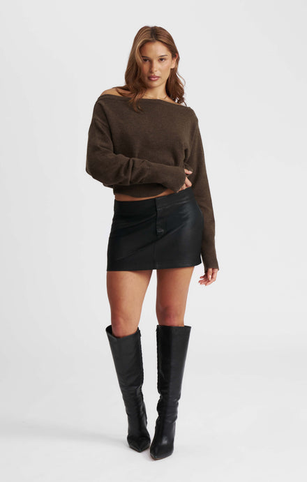 THE PEBBLED™ LOW RISE MINI SKIRT