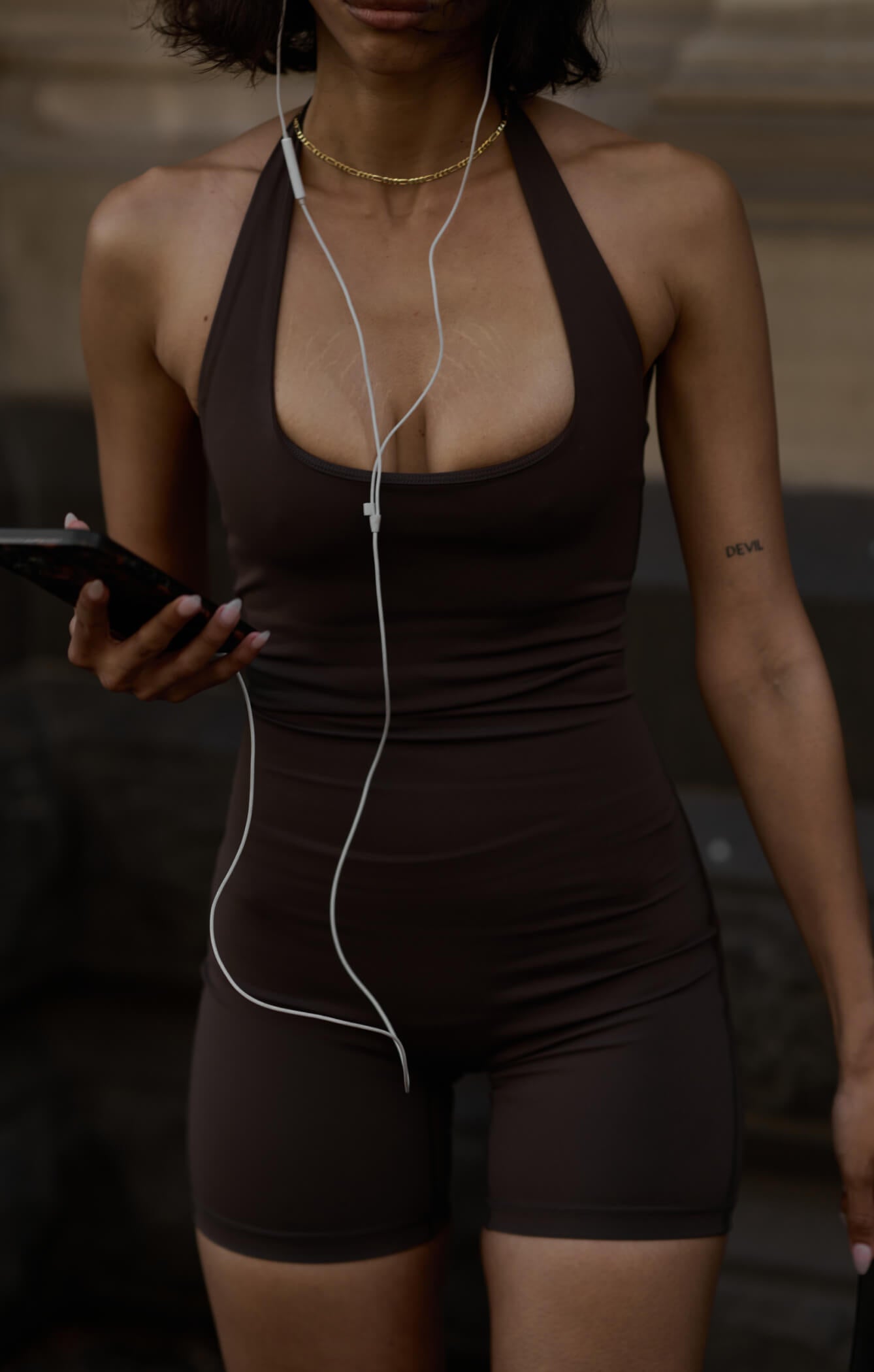 THE SCULPT™ HALTER ONESIE - ESPRESSO