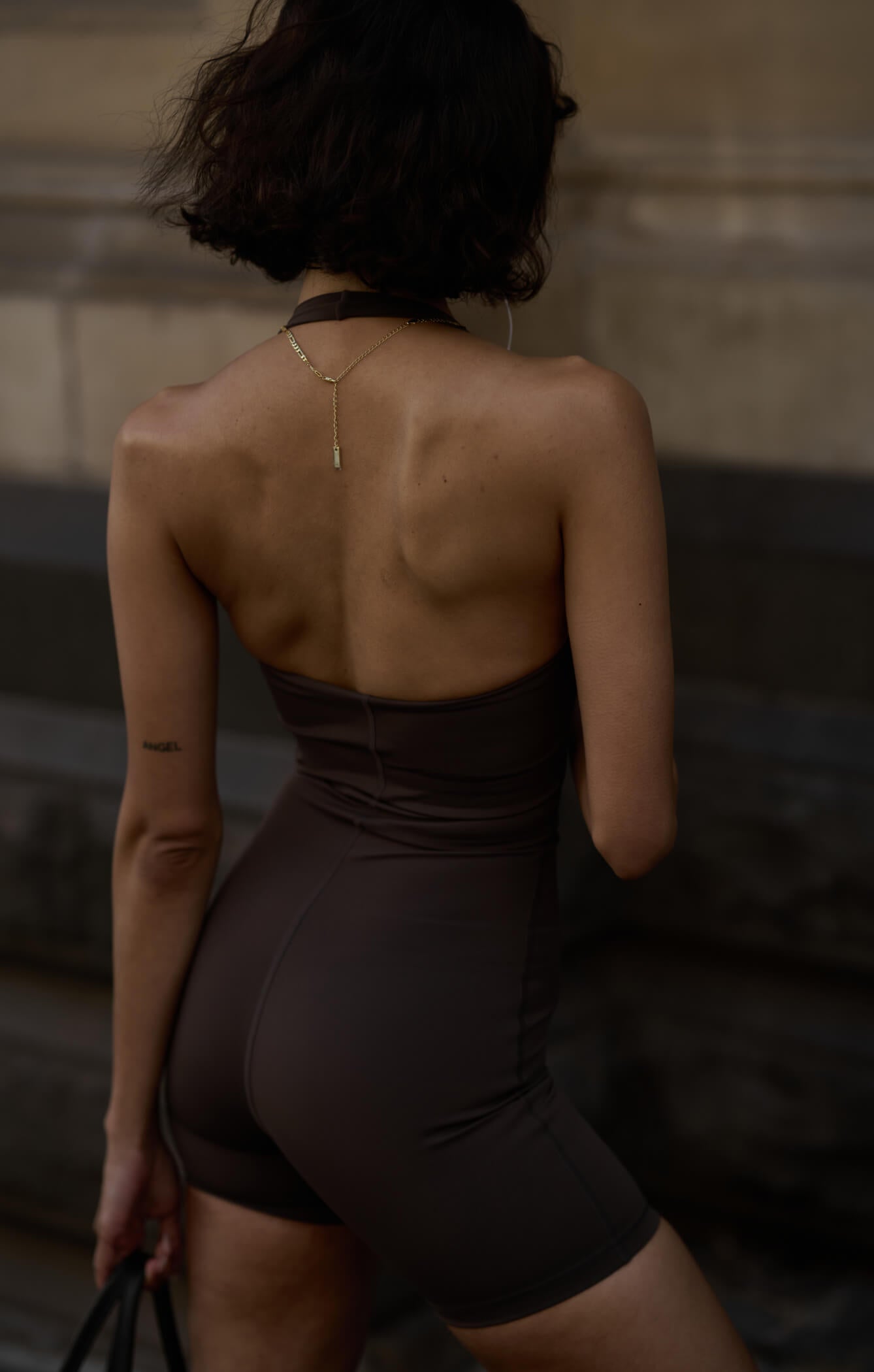 THE SCULPT™ HALTER ONESIE - ESPRESSO