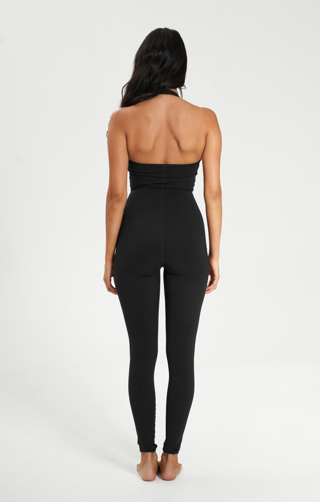 THE SCULPT™ HALTER FULL LENGTH ONESIE - BUTTER BLACK