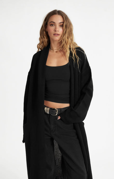 THE CARDIGAN COAT - BLACK