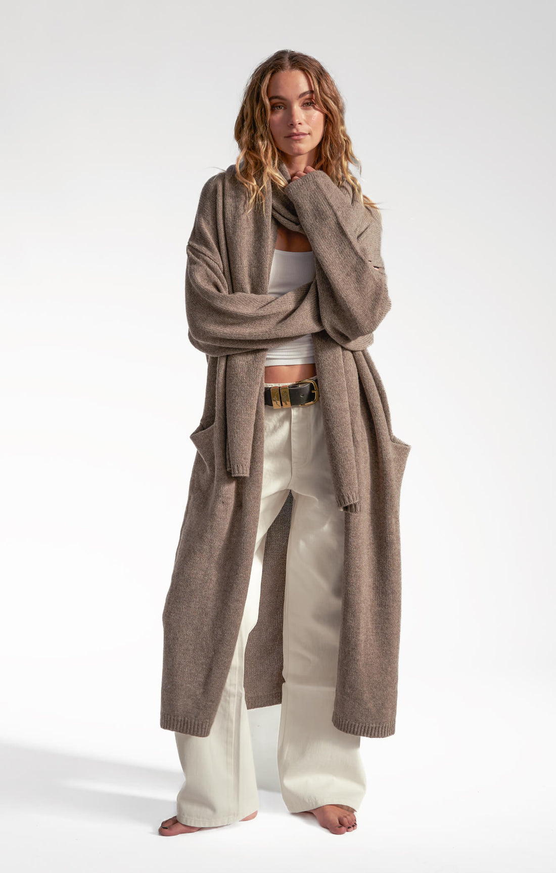 THE CARDIGAN COAT - NEUTRAL MARLE