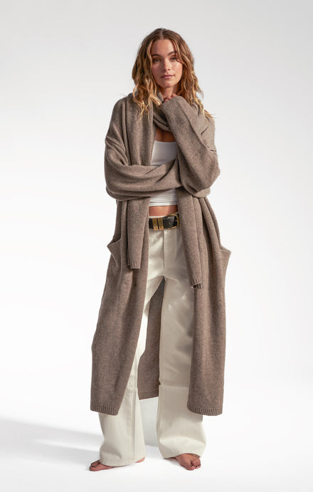 THE CARDIGAN COAT - NEUTRAL MARLE