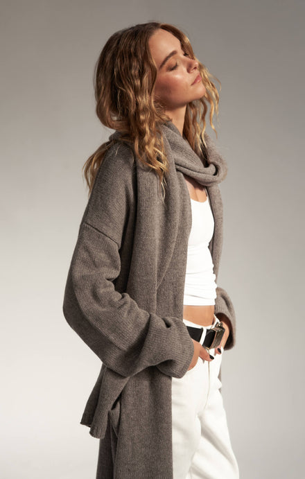 THE CARDIGAN COAT - NEUTRAL MARLE