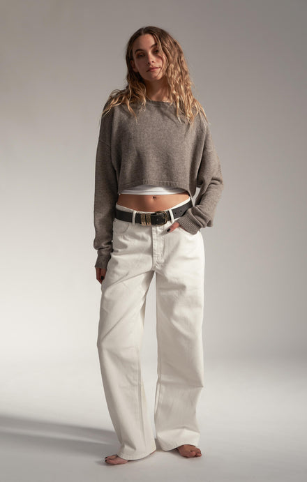THE CROPPED UNIVERSAL KNIT 2.0 - NEUTRAL MARLE