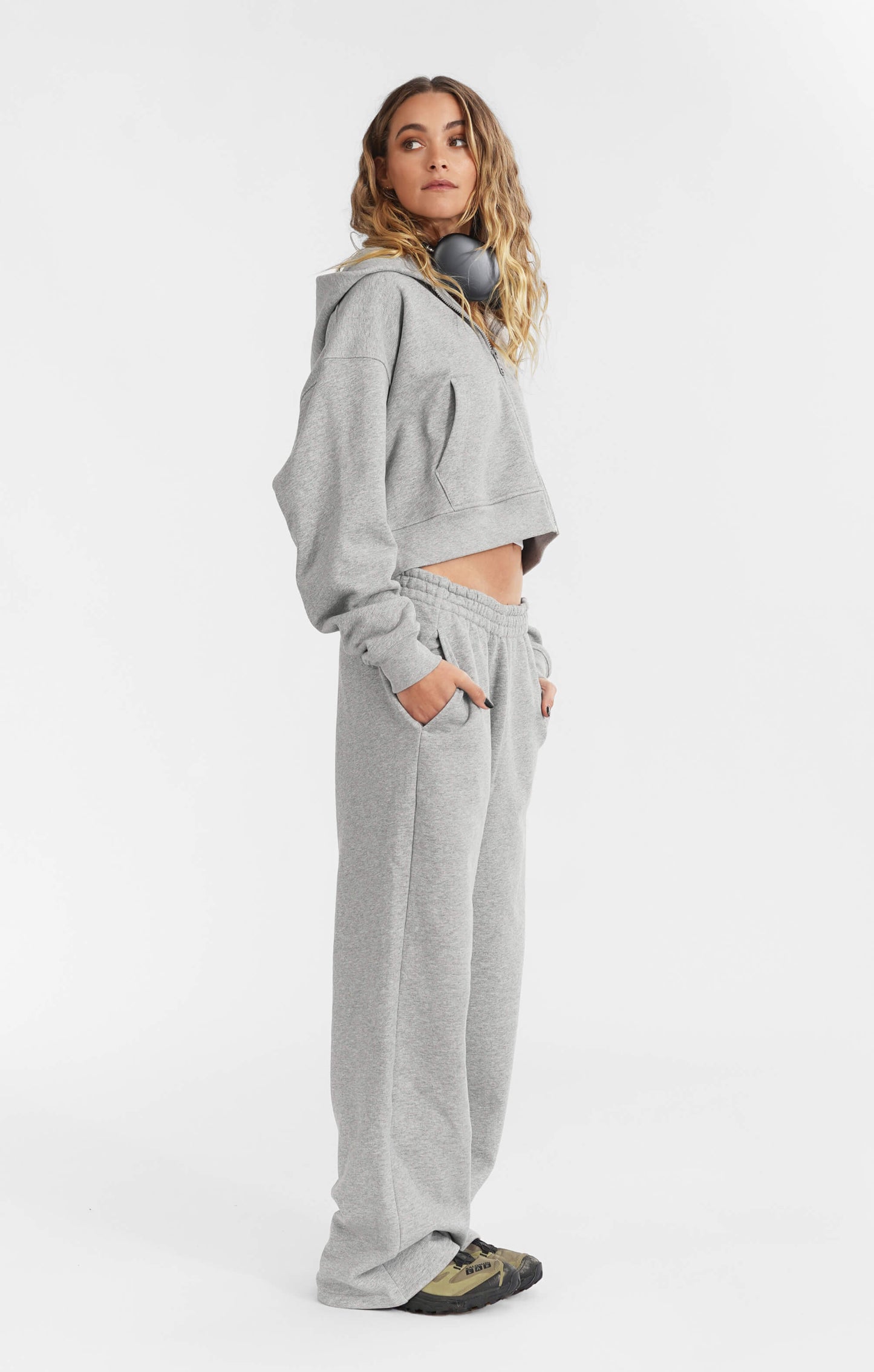 THE SWEAT™ ZIP UP HOODIE - HEATHER GREY