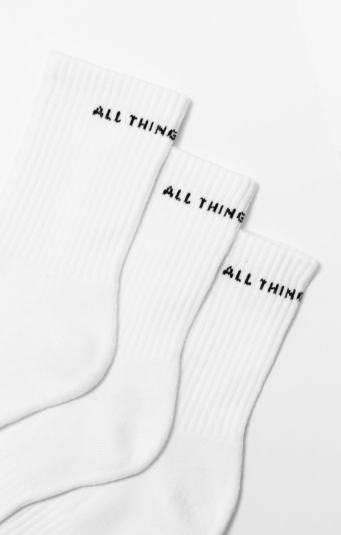 THE A.T.G CREW SOCK 3 PACK - WHITE