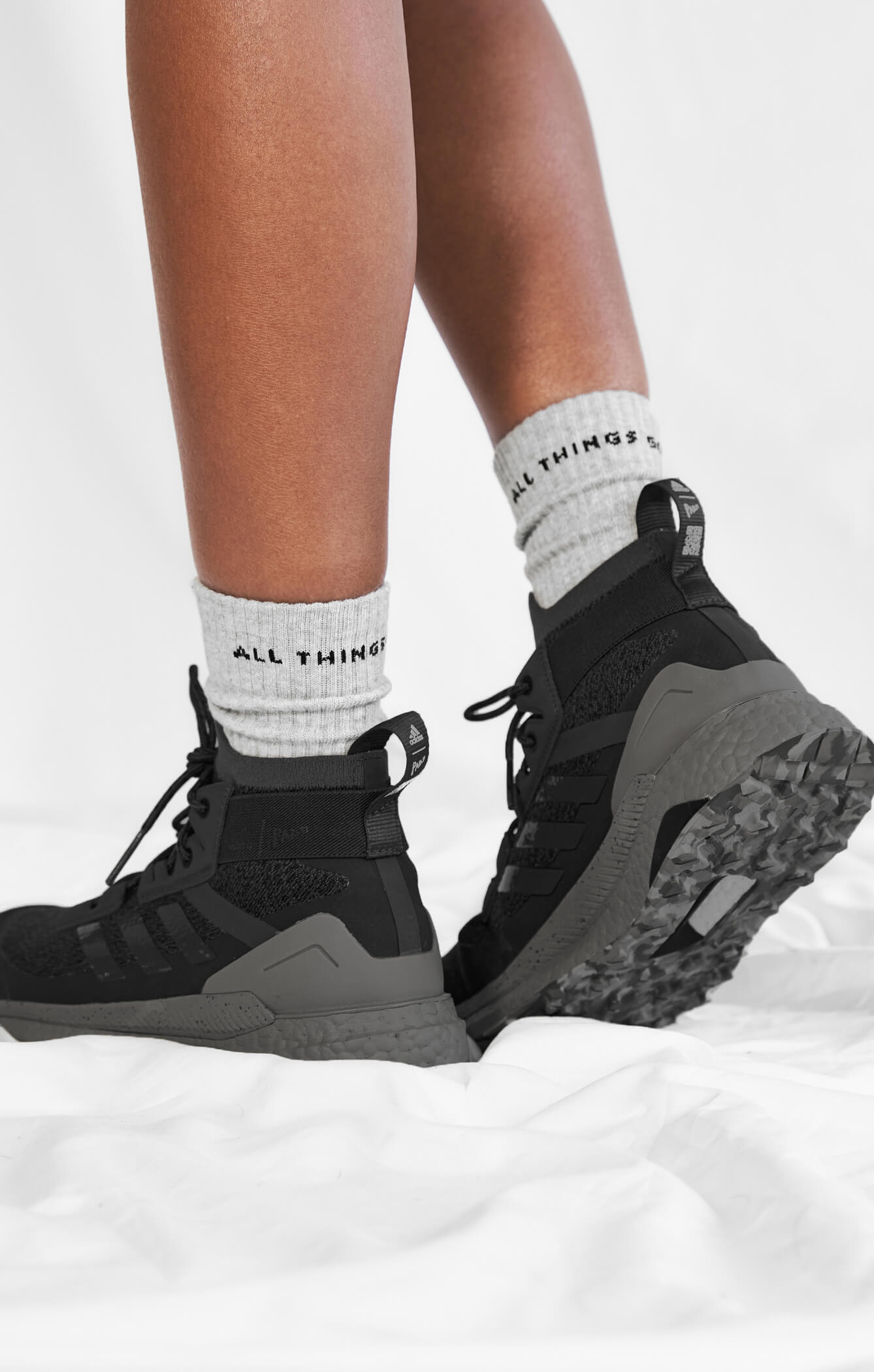 THE A.T.G CREW SOCK 3 PACK - GREY