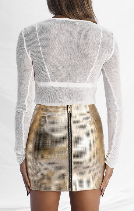 THE GO TO MINI SKIRT - GOLD LEATHER
