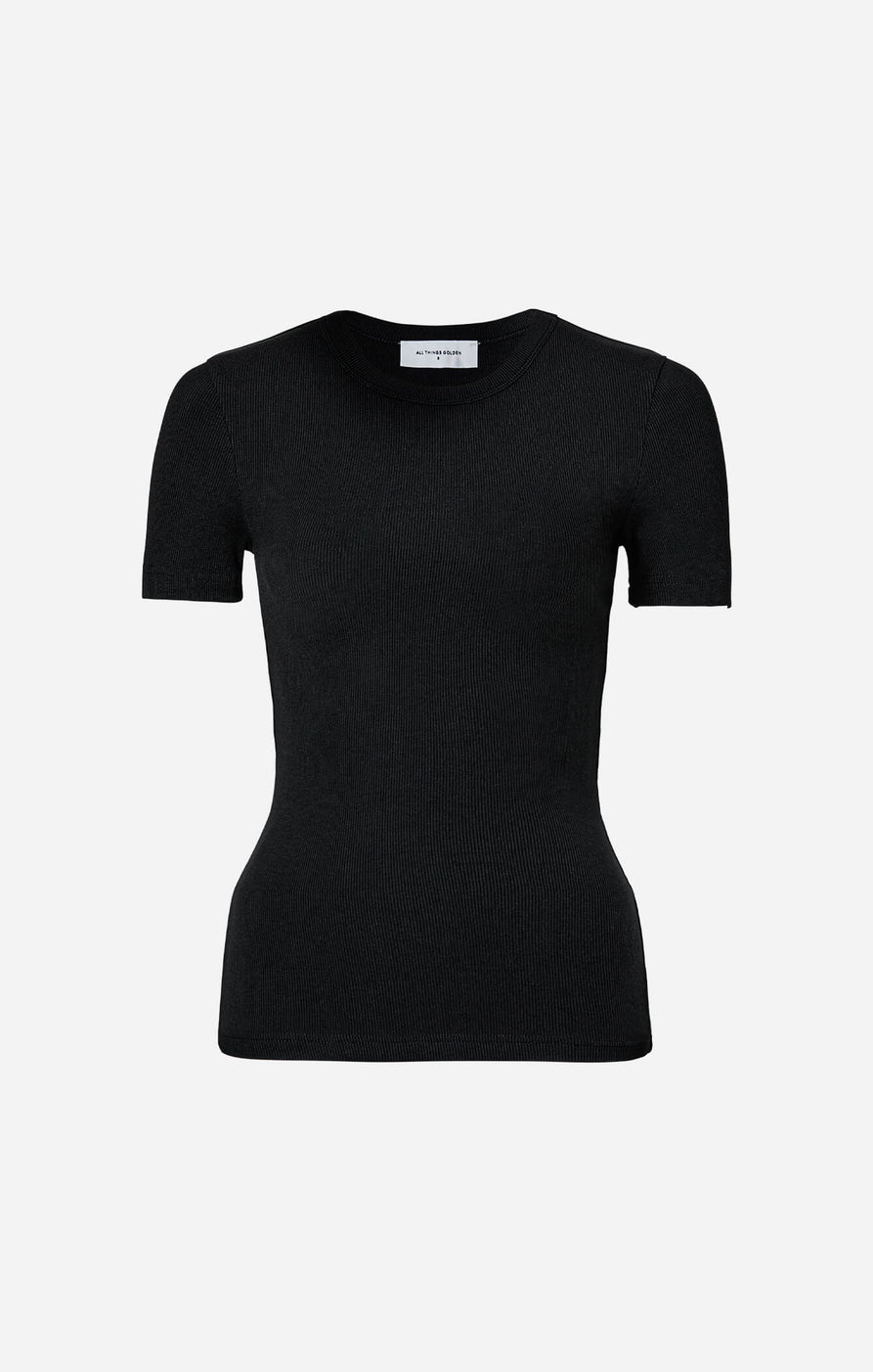 THE LUXE RIB BABY TEE - BLACK – All Things Golden