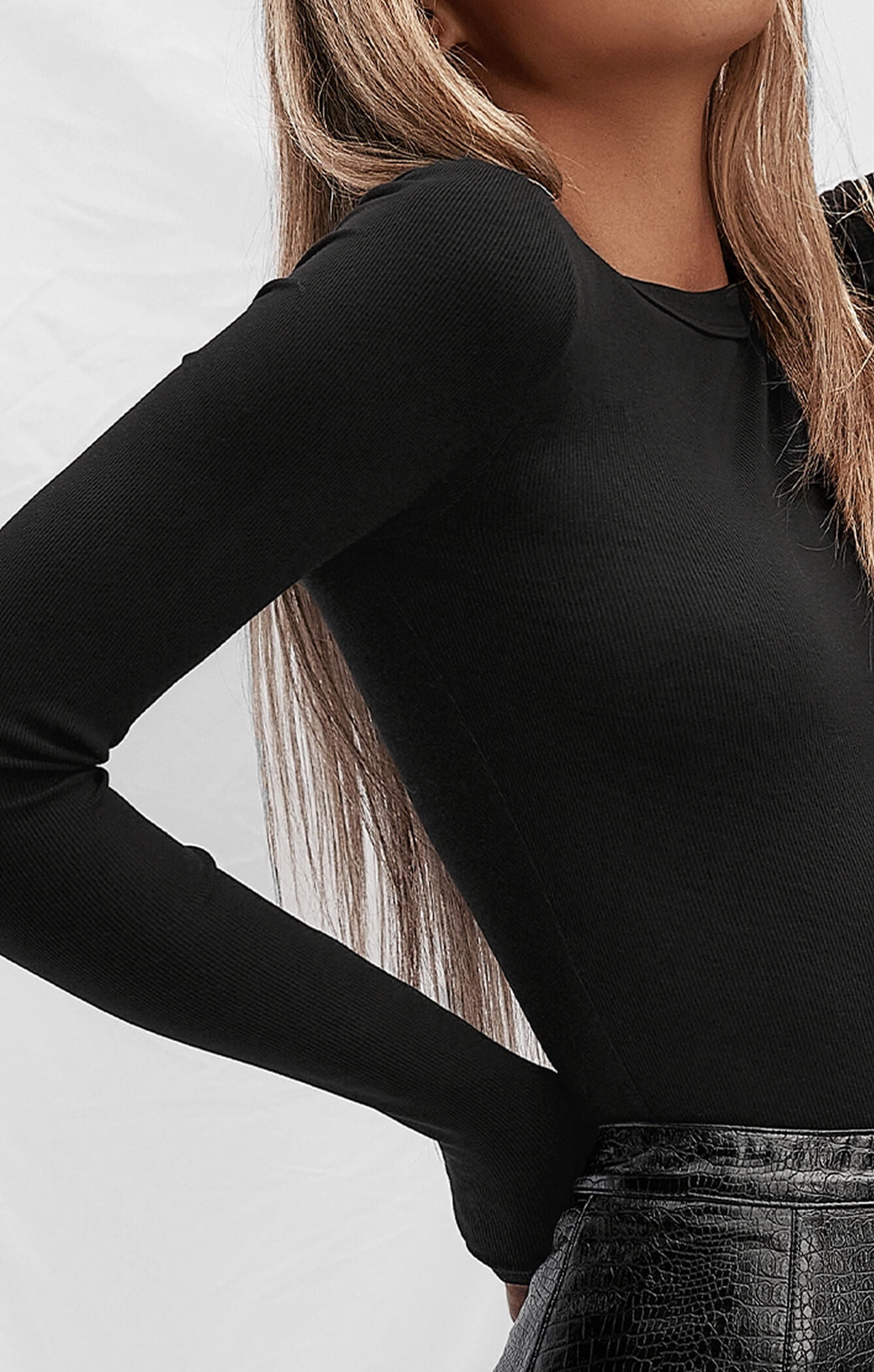 THE LUXE RIB L/S - BLACK