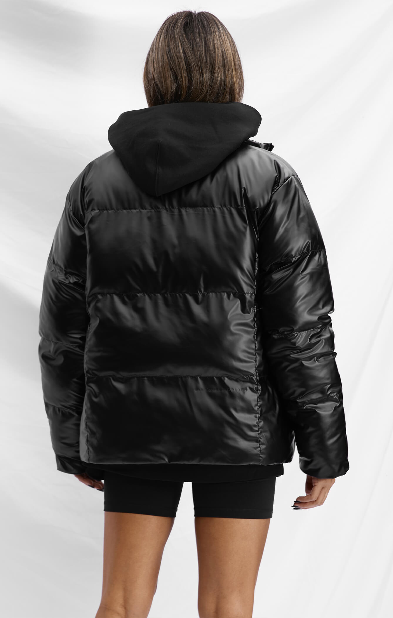 THE VEGAN PUFF™ REVERSIBLE JACKET - PATENT/BLACK