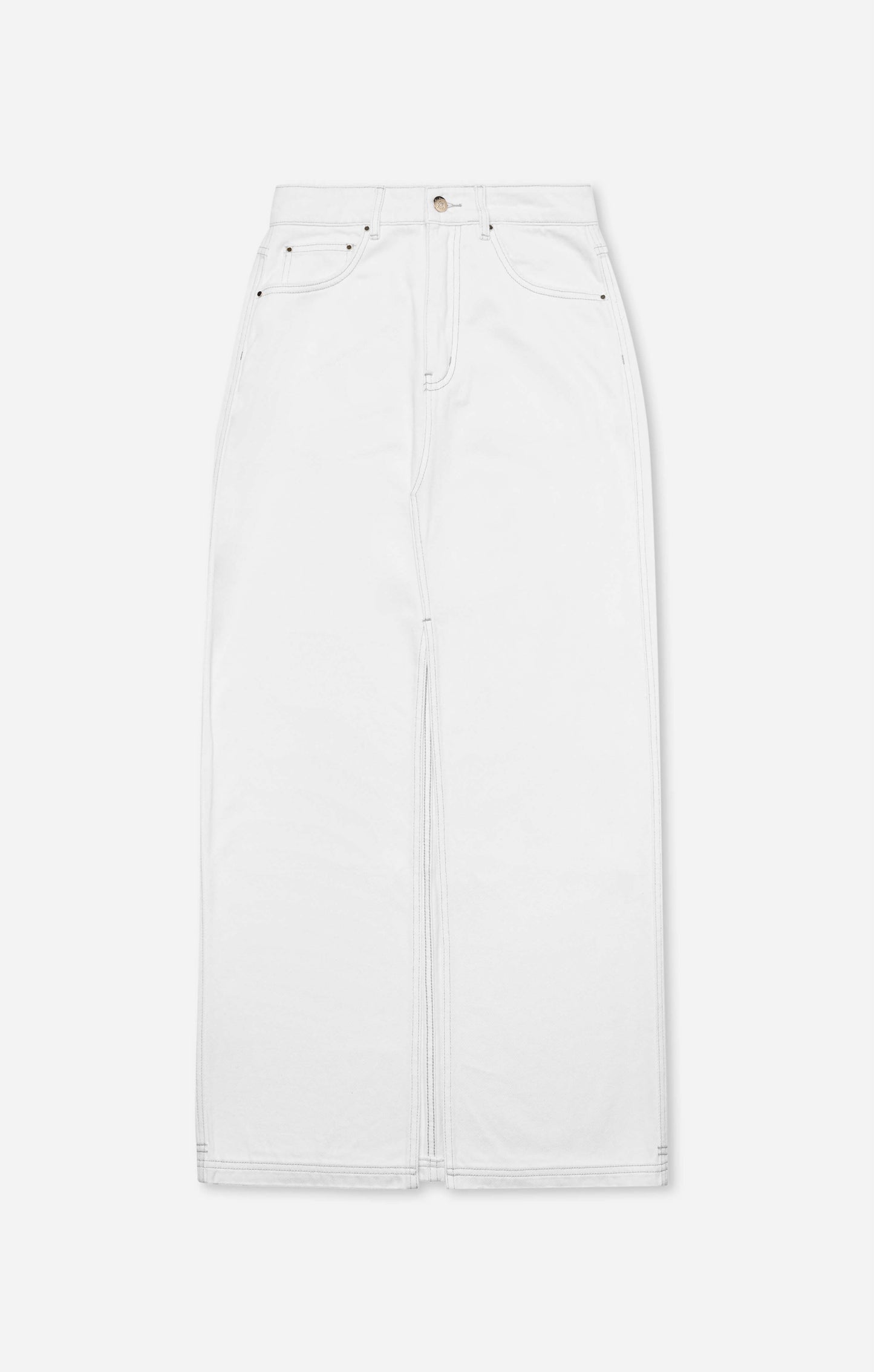 THE DENIM MAXI SKIRT - CRISP WHITE