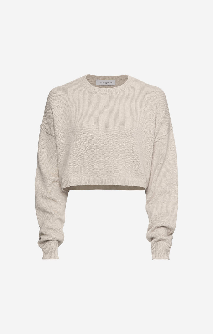 THE CROPPED UNIVERSAL KNIT - BEIGE – All Things Golden
