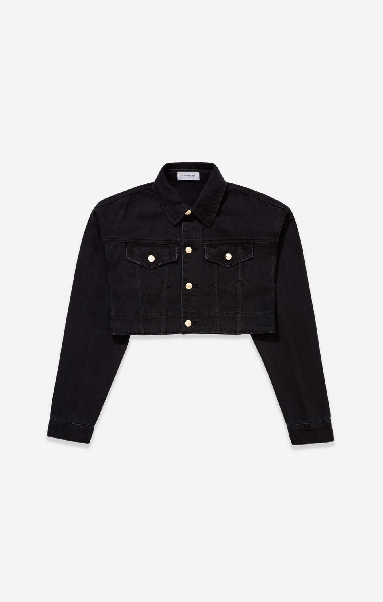 THE BOX CROP DENIM JACKET - WASHED BLACK