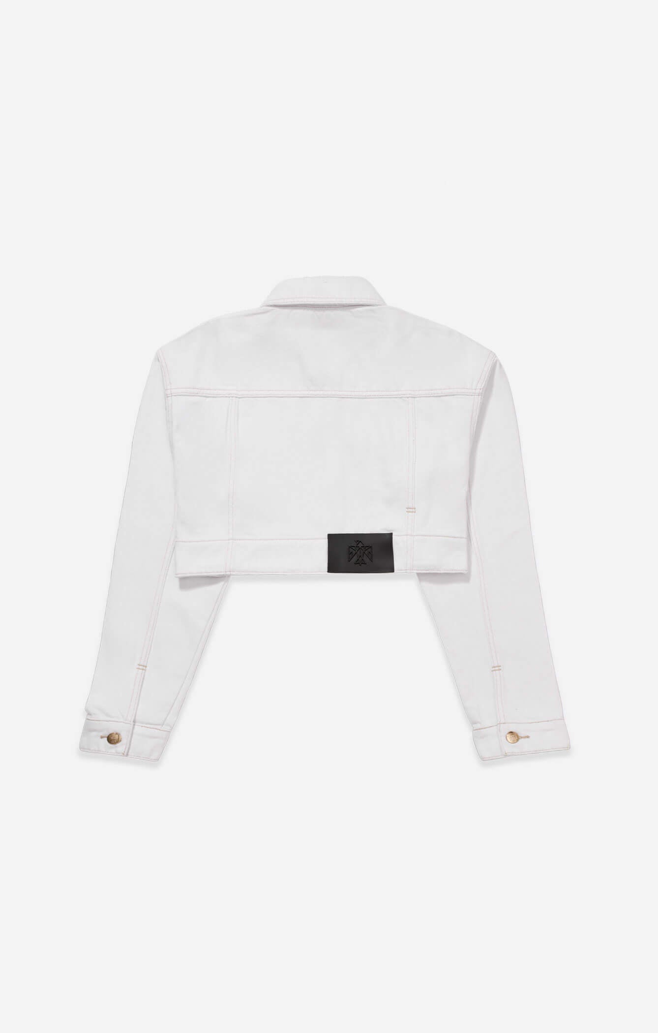THE BOX CROP DENIM JACKET - CRISP WHITE