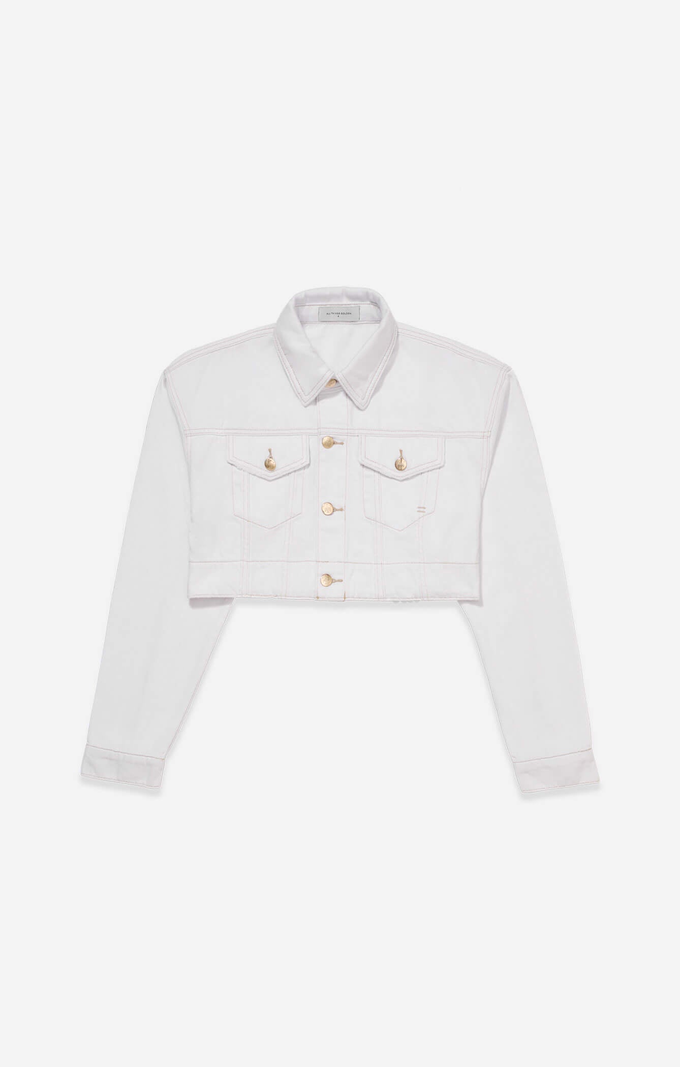 THE BOX CROP DENIM JACKET - CRISP WHITE