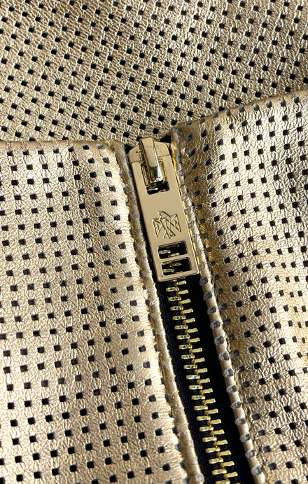 THE GO TO MINI SKIRT - GOLD LEATHER