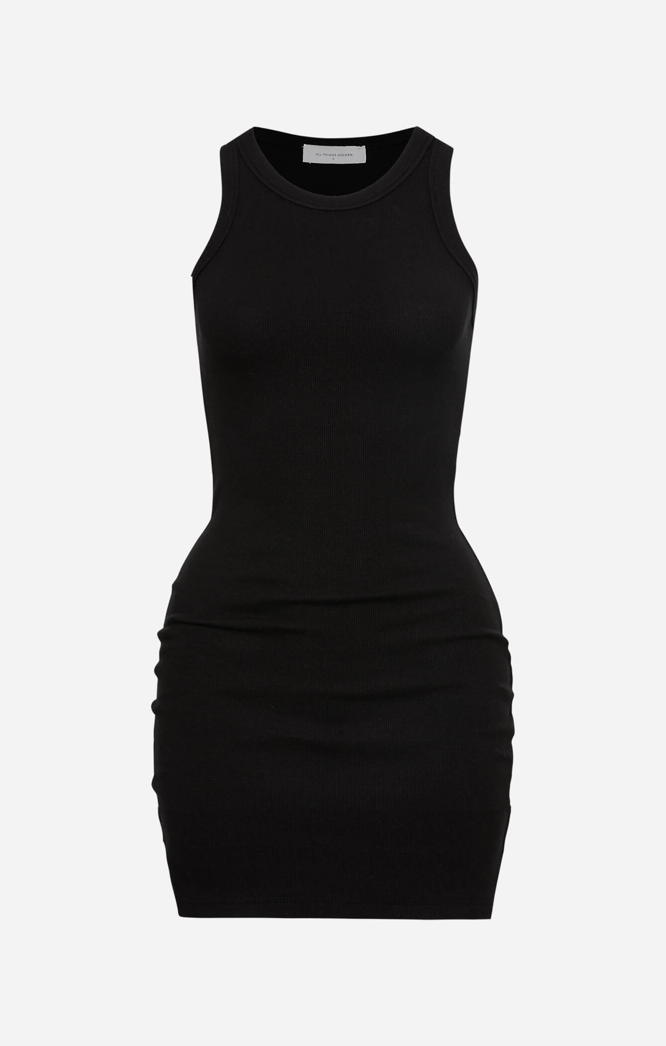 THE RIBBED MUSCLE DRESS - BLACK