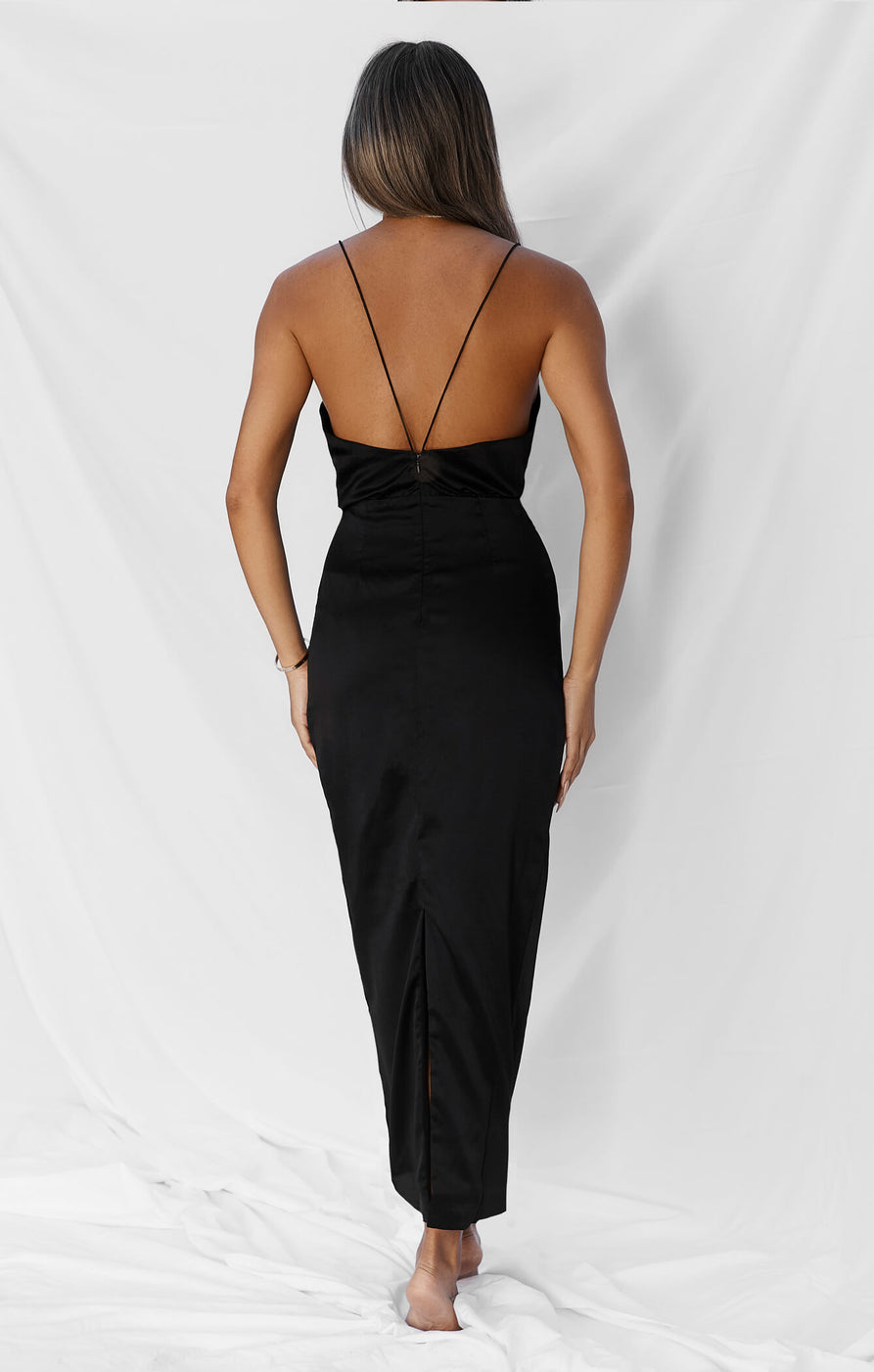THE SILK CLASSIC DRESS - BLACK – All Things Golden