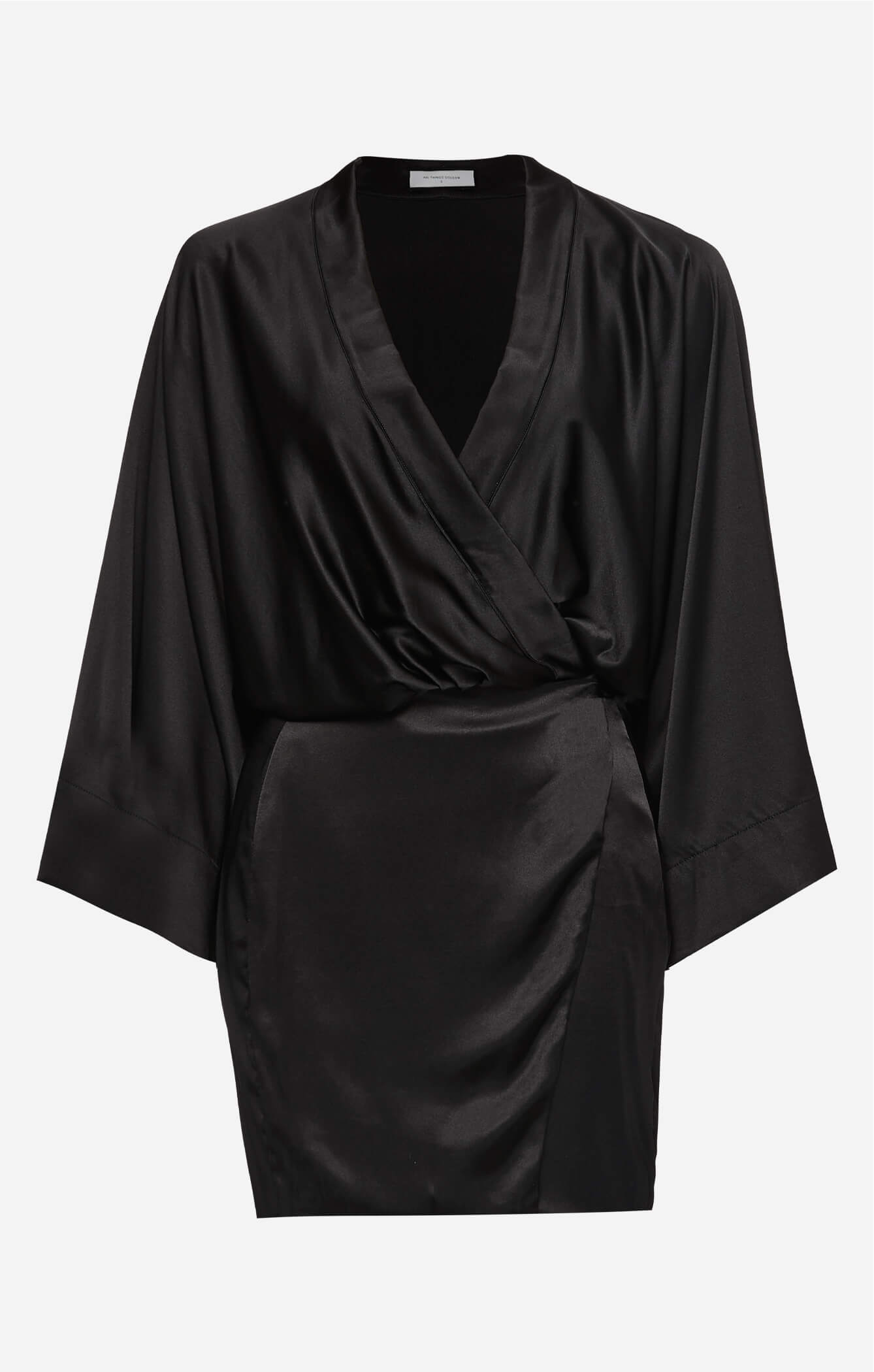 THE SILK KIMONO DRESS - BLACK