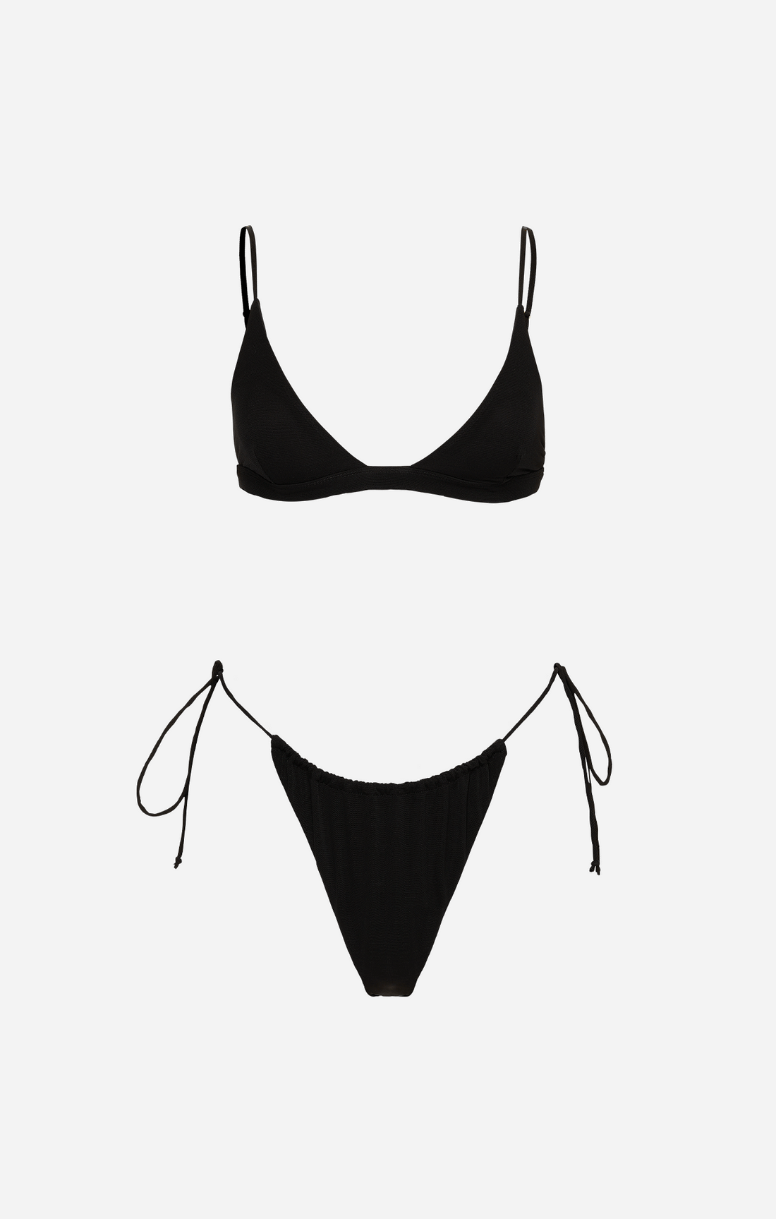 THE STRING TIE BIKINI BOTTOM - BLACK MESH