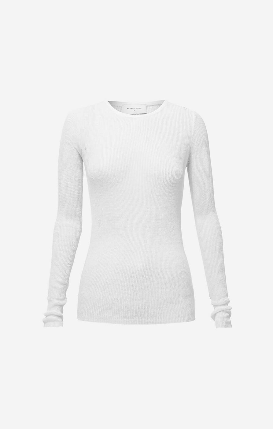 THE KNITTED LONG SLEEVE - WHITE – All Things Golden