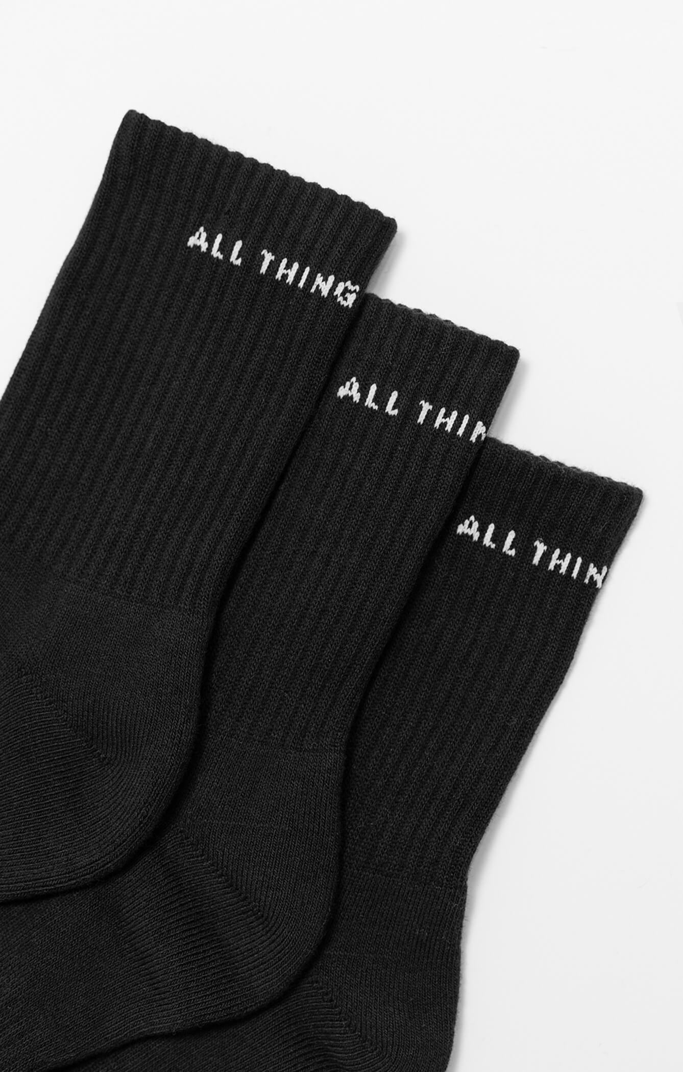 THE A.T.G CREW SOCK - 3 PACK BLACK