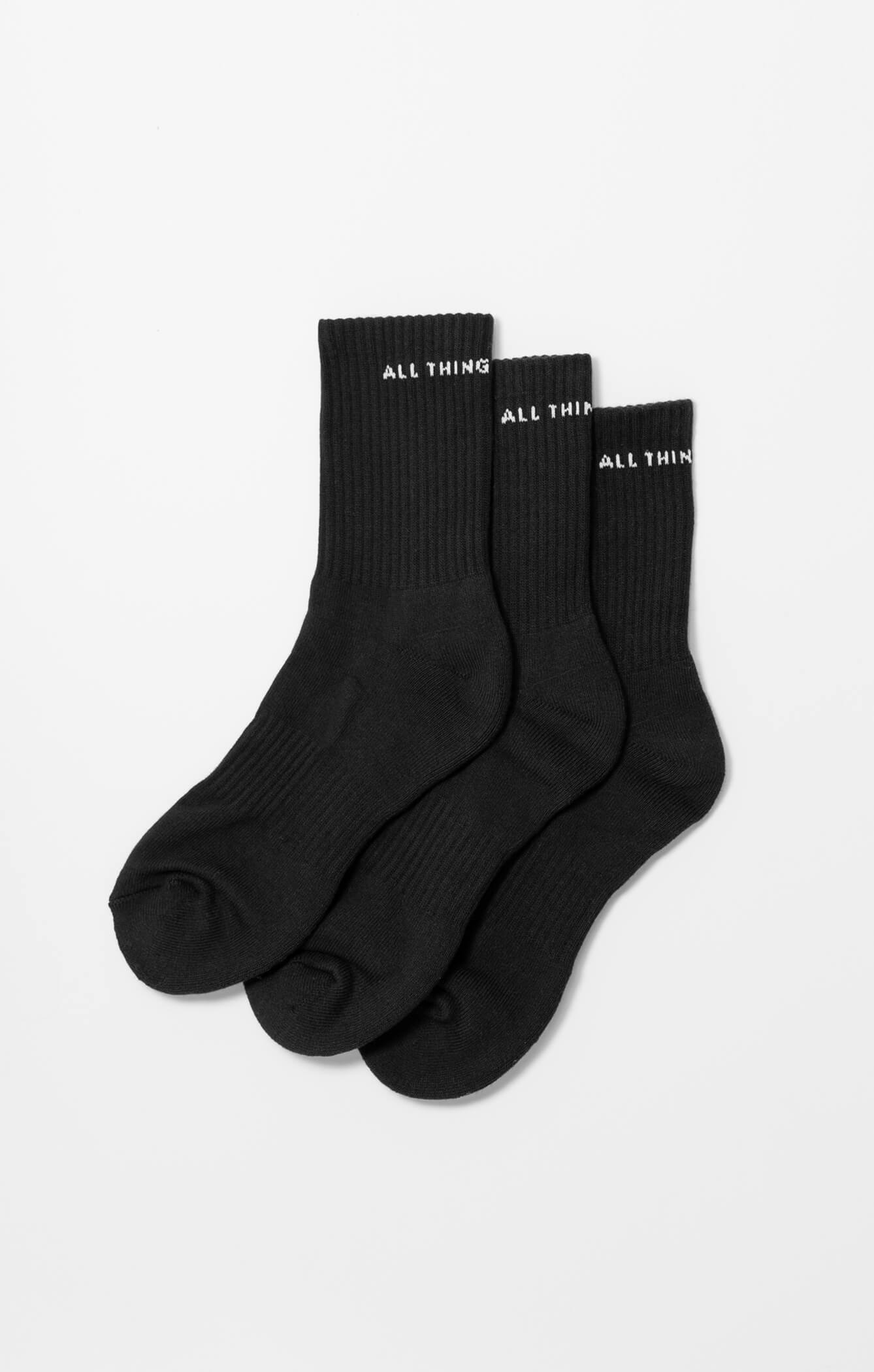 THE A.T.G CREW SOCK - 3 PACK BLACK