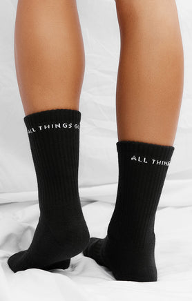 THE A.T.G CREW SOCK - 3 PACK BLACK