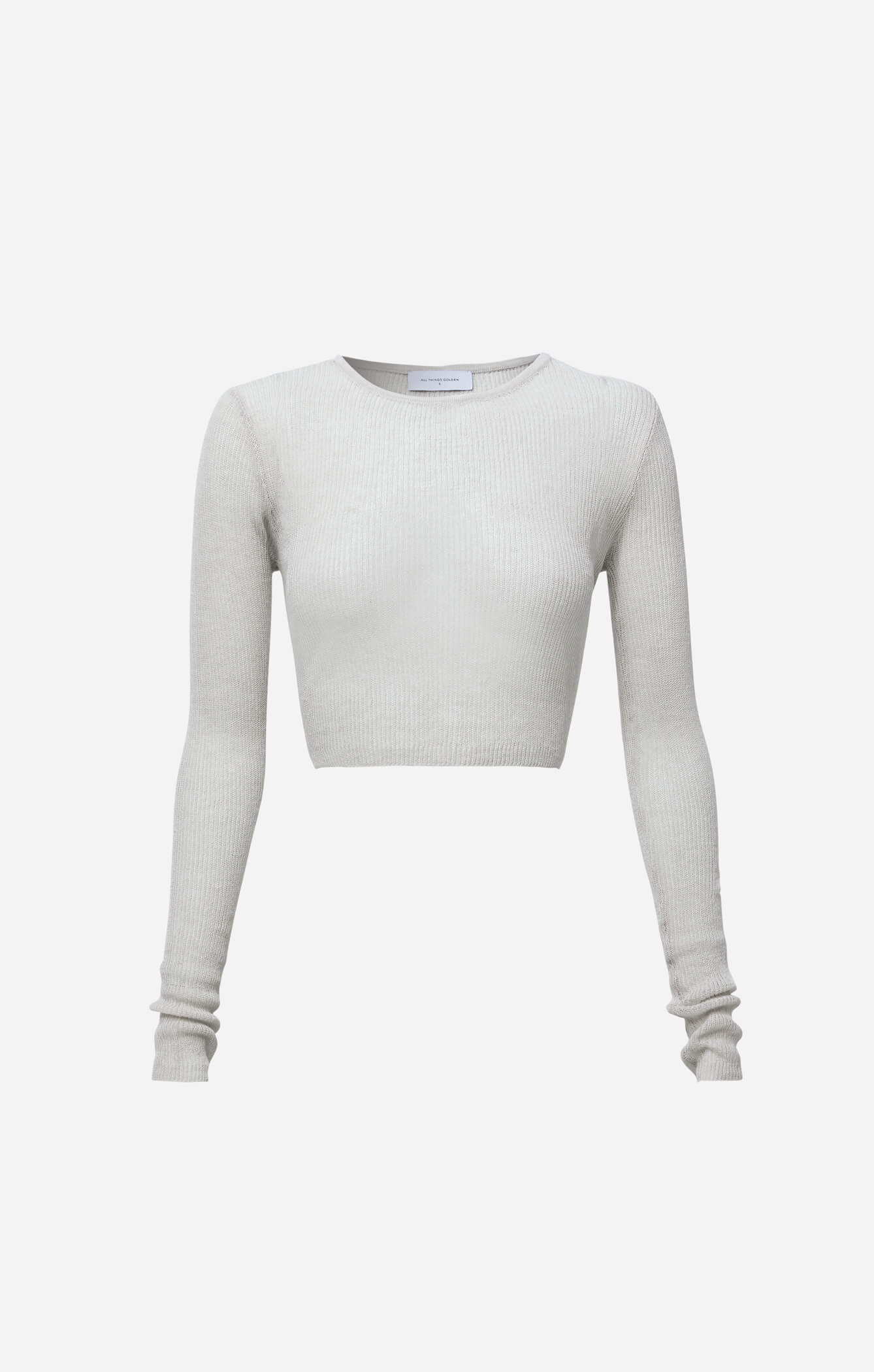 THE CROPPED KNITTED LONG SLEEVE - STONE