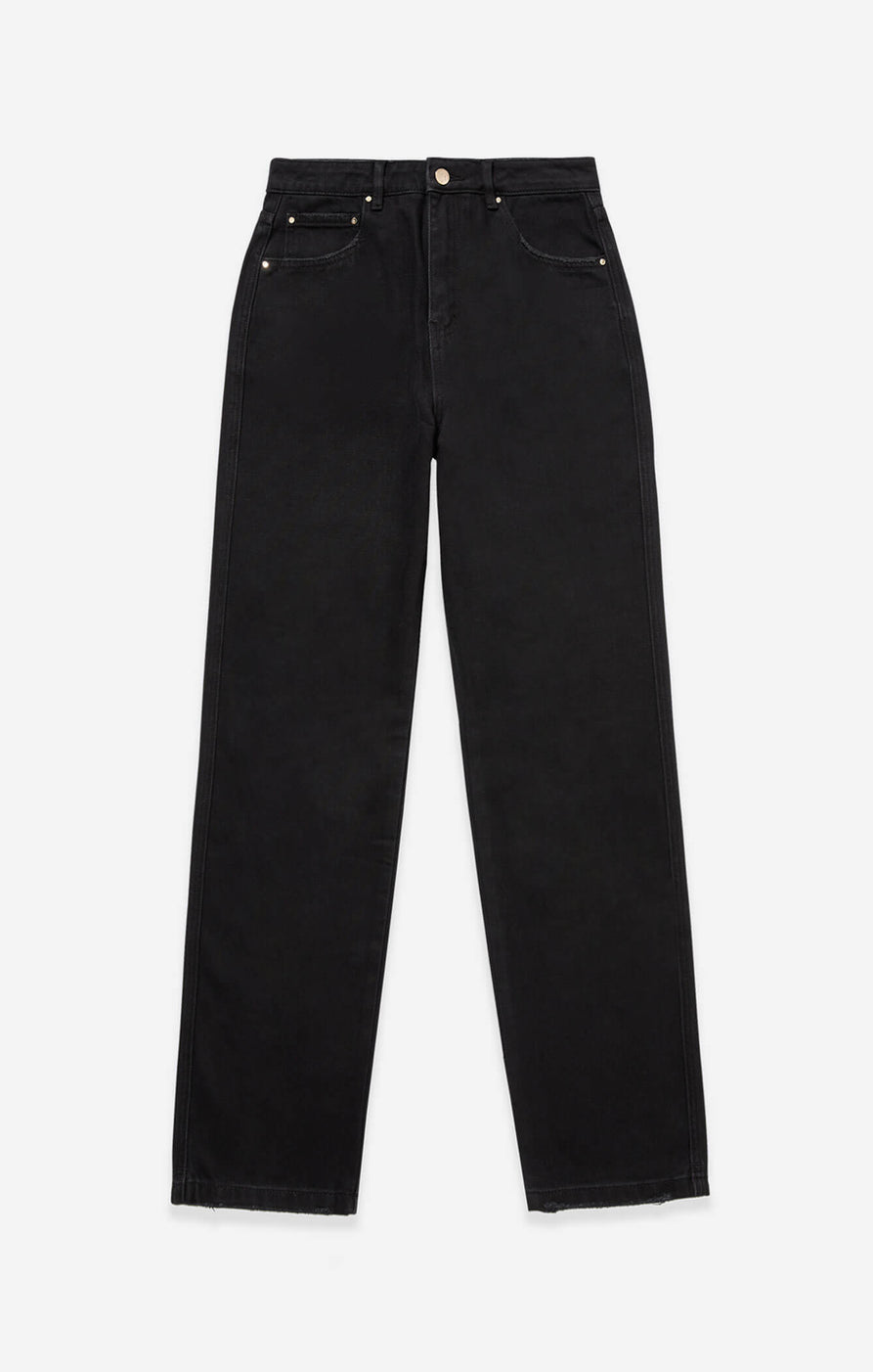 THE HIGH RISE STRAIGHT LEG - WASHED BLACK
