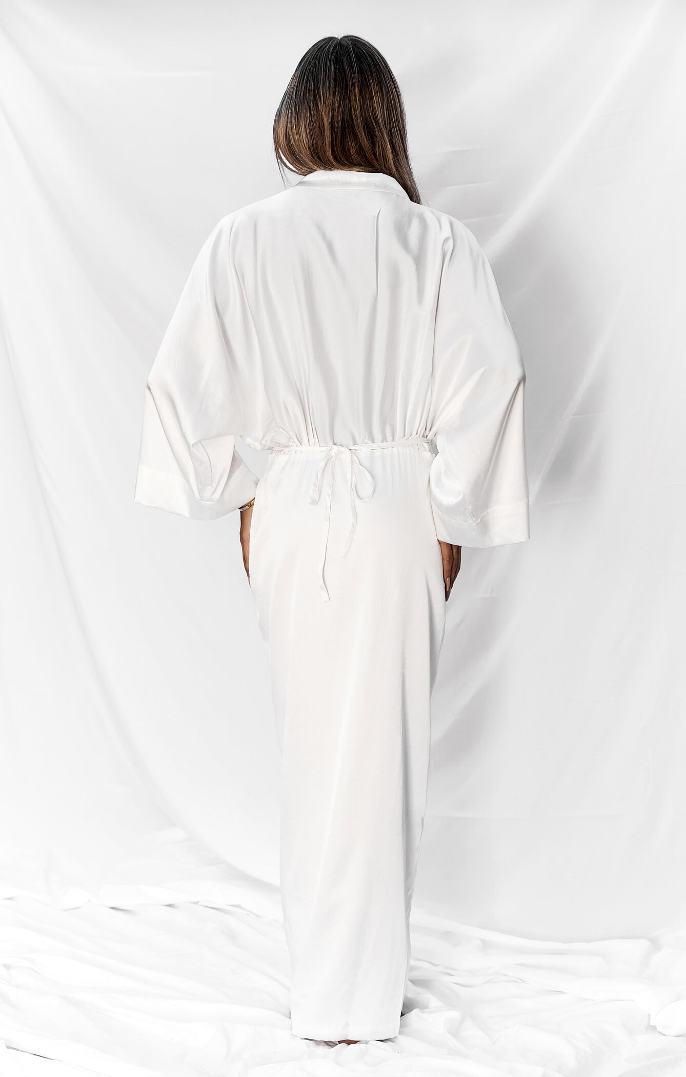 THE SILK KIMONO MAXI DRESS - WHITE