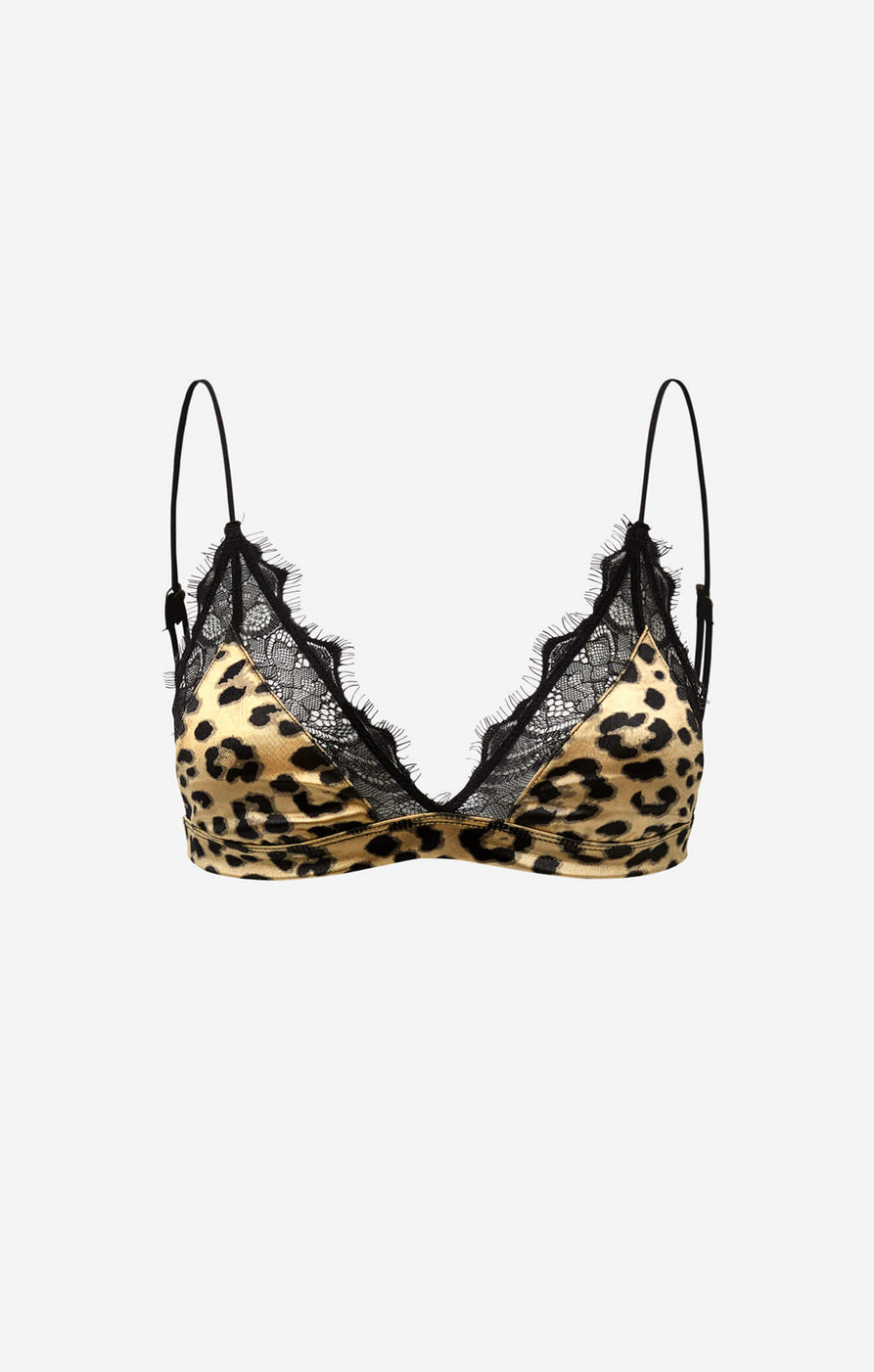 Victoria's Secret black strap white animal print leopard cheetah bra  bralette S