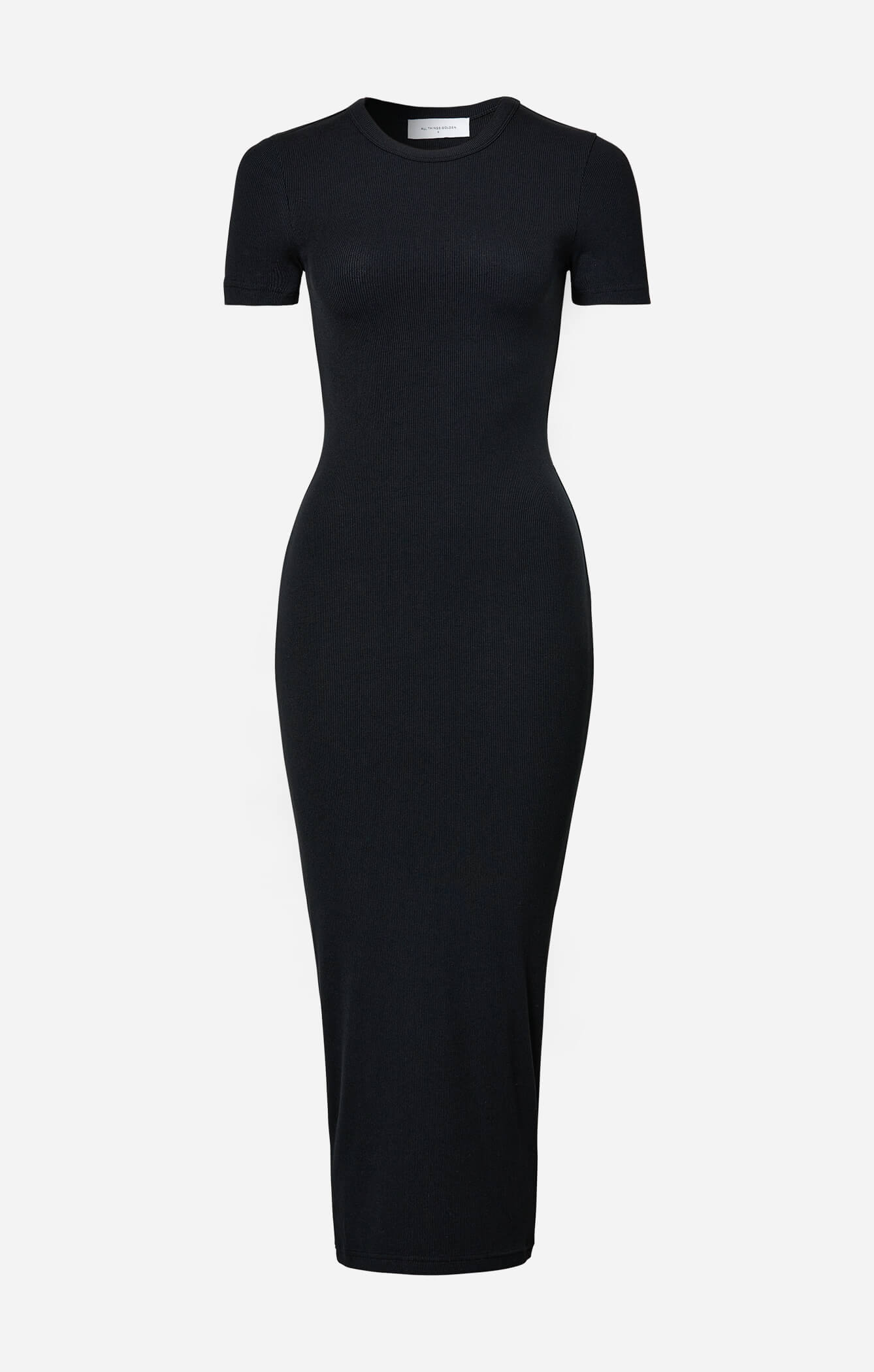 THE LUXE RIB BABY MIDI DRESS - BLACK