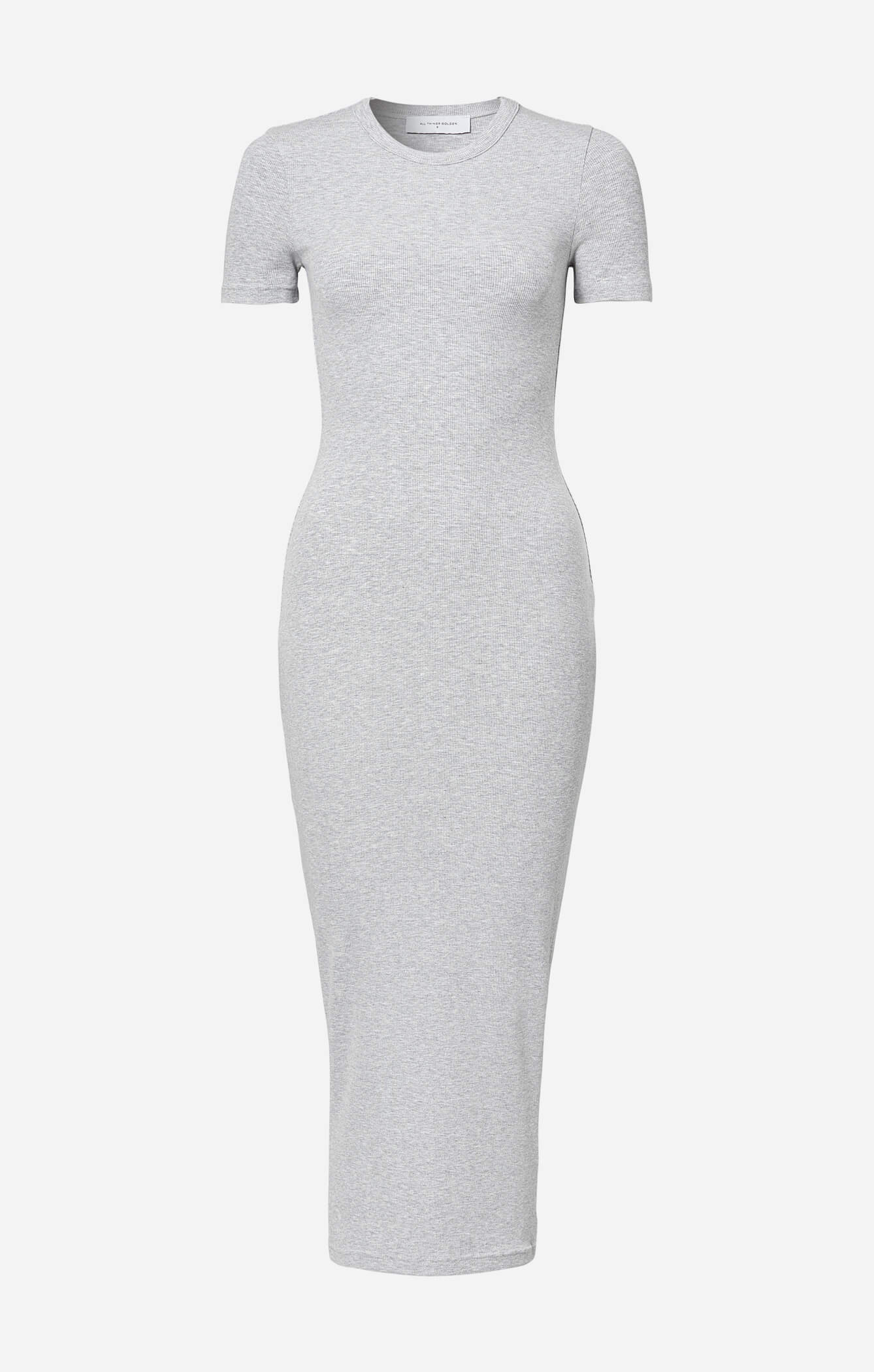 THE LUXE RIB BABY MIDI DRESS - MID GREY