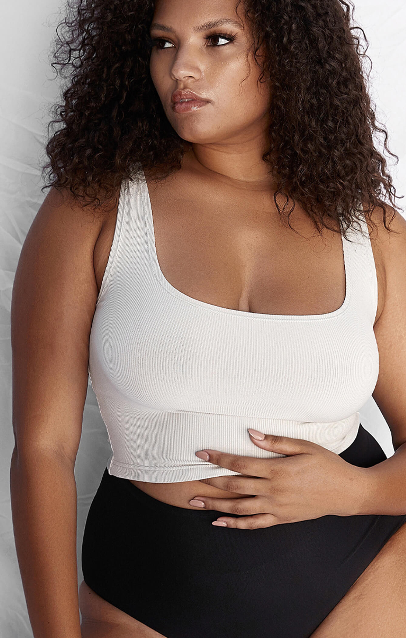 THE LUXE RIB CROP - STONE