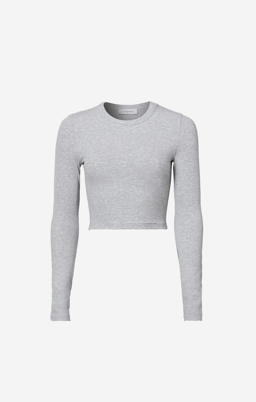 THE LUXE RIB L/S CROP - MID GREY